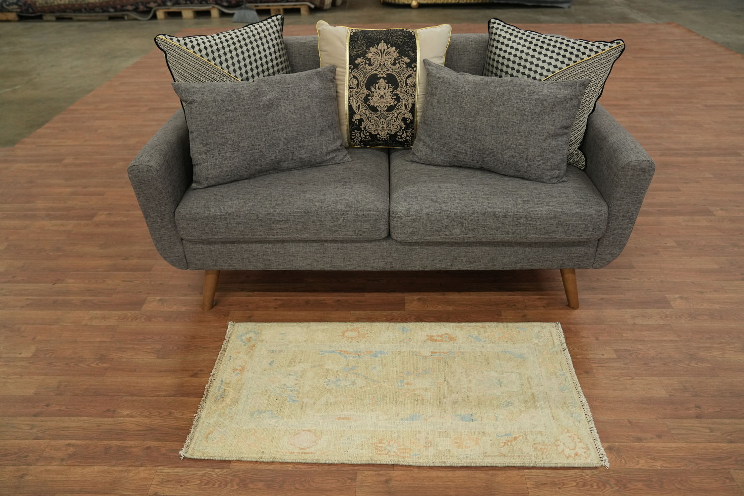 Vegetable Dye Oushak Wool Accent Rug 2x4