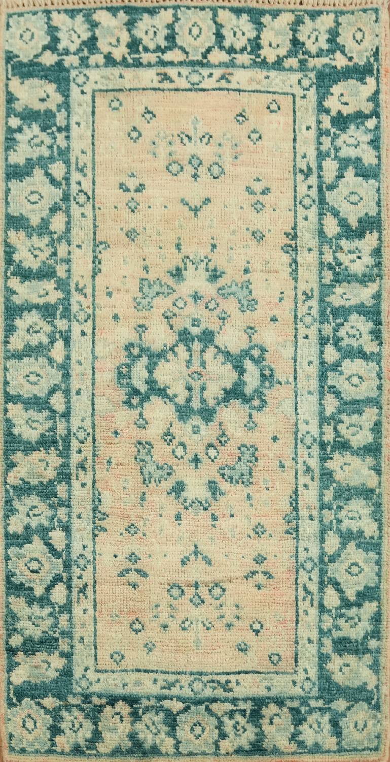 Vegetable Dye Oushak Turkish Foyer Rug 2x4