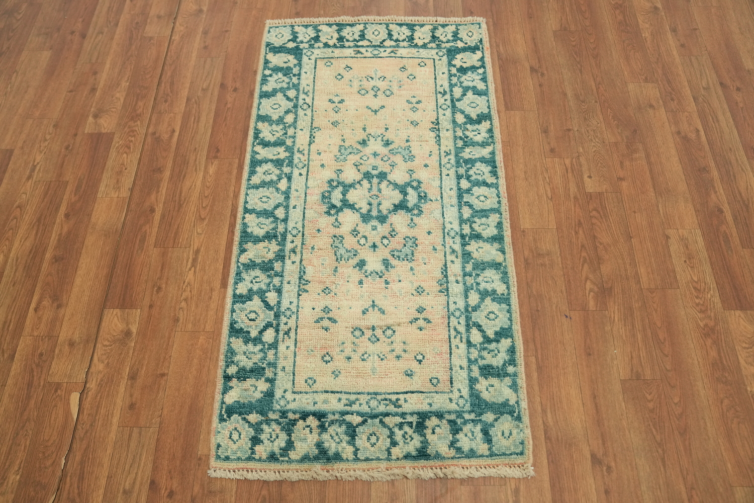 Vegetable Dye Oushak Turkish Foyer Rug 2x4