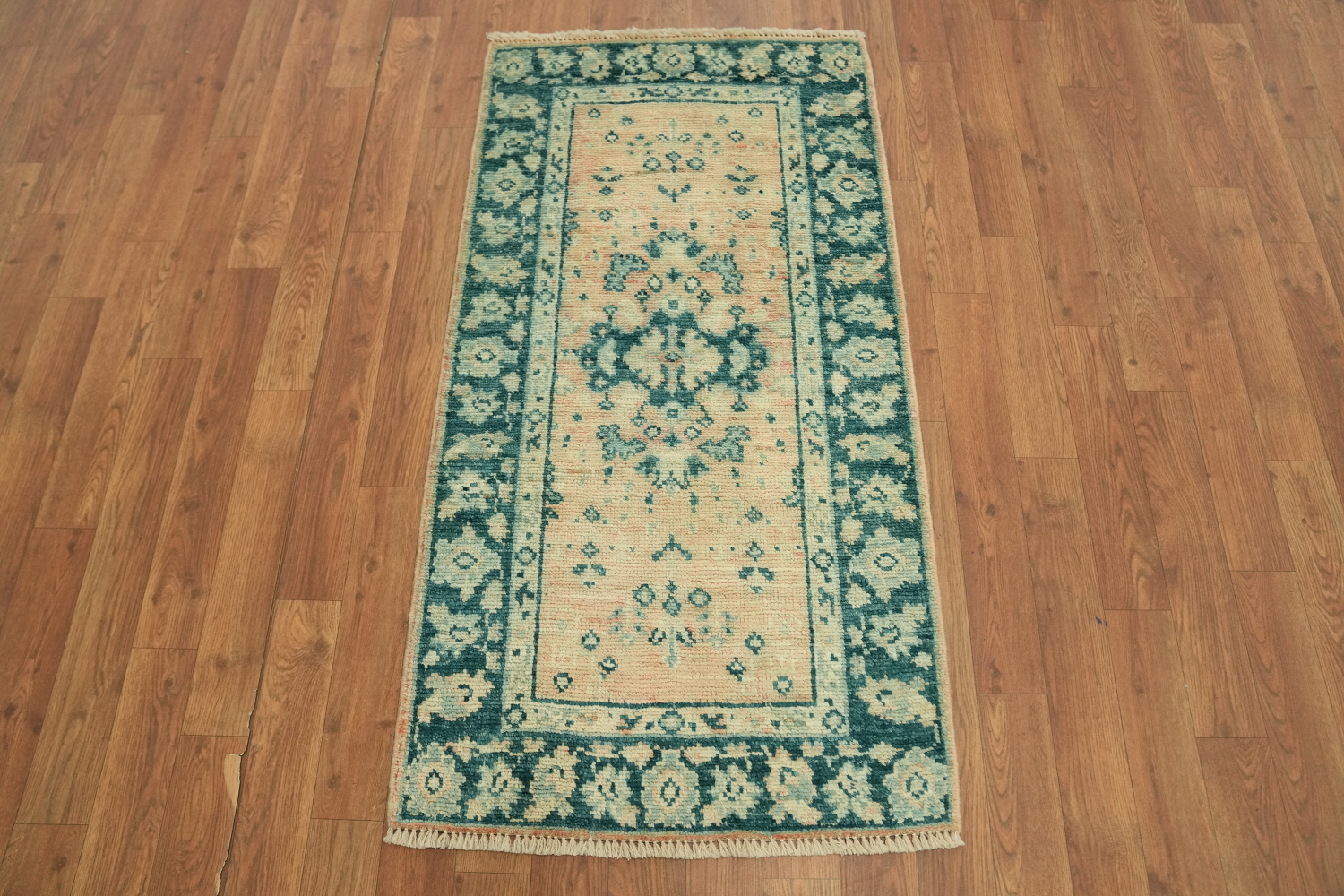 Vegetable Dye Oushak Turkish Foyer Rug 2x4