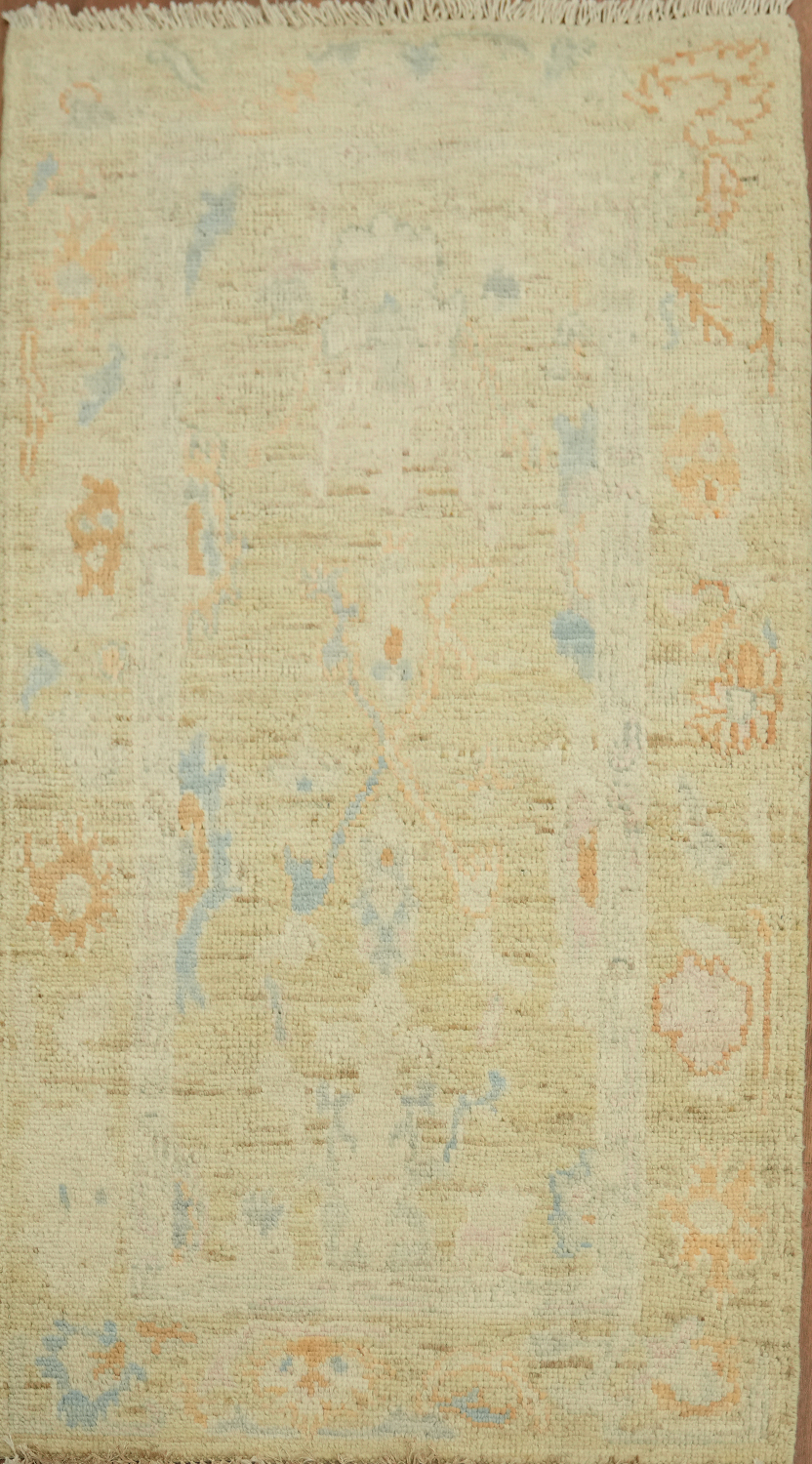 Handmade Oushak Vegetable Dye Accent Rug 2x4