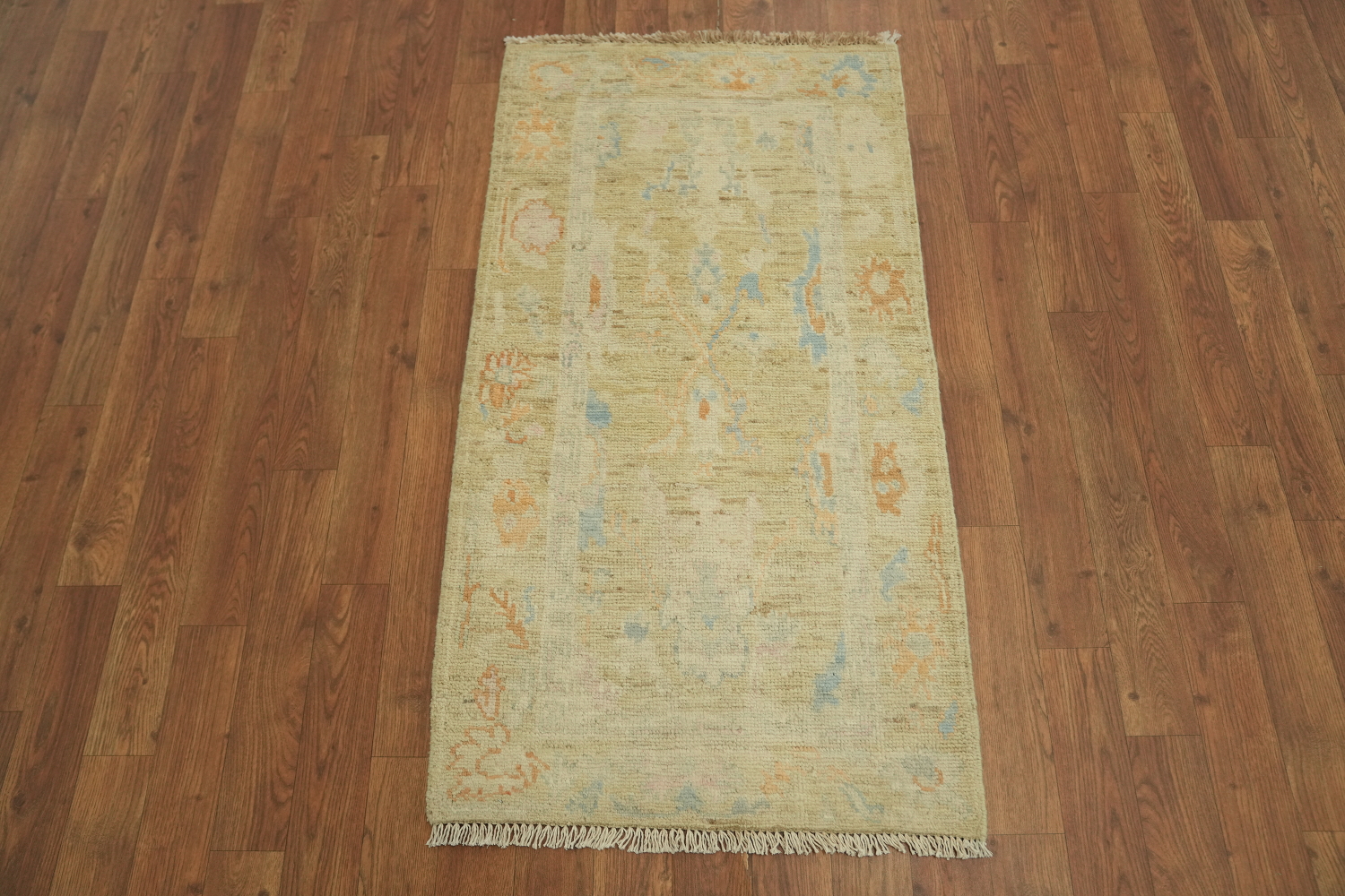 Handmade Oushak Vegetable Dye Accent Rug 2x4