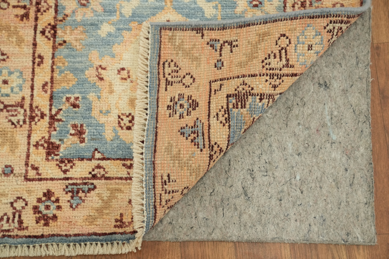 Blue Oushak Vegetable Dye Oriental Foyer Rug 2x4