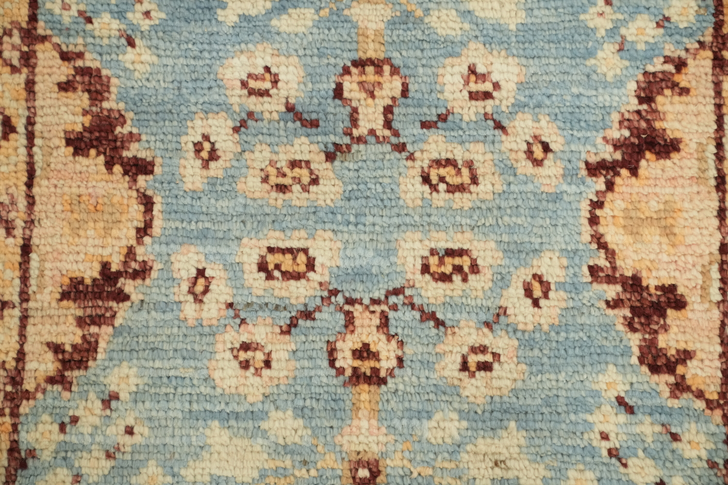 Blue Oushak Vegetable Dye Oriental Foyer Rug 2x4
