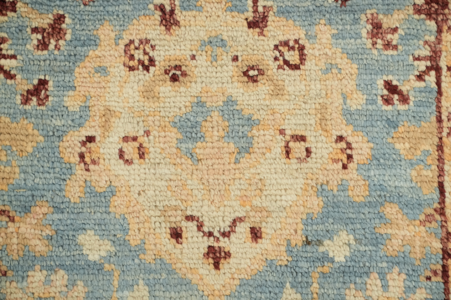 Blue Oushak Vegetable Dye Oriental Foyer Rug 2x4