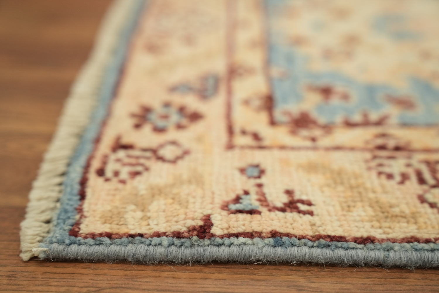 Blue Oushak Vegetable Dye Oriental Foyer Rug 2x4
