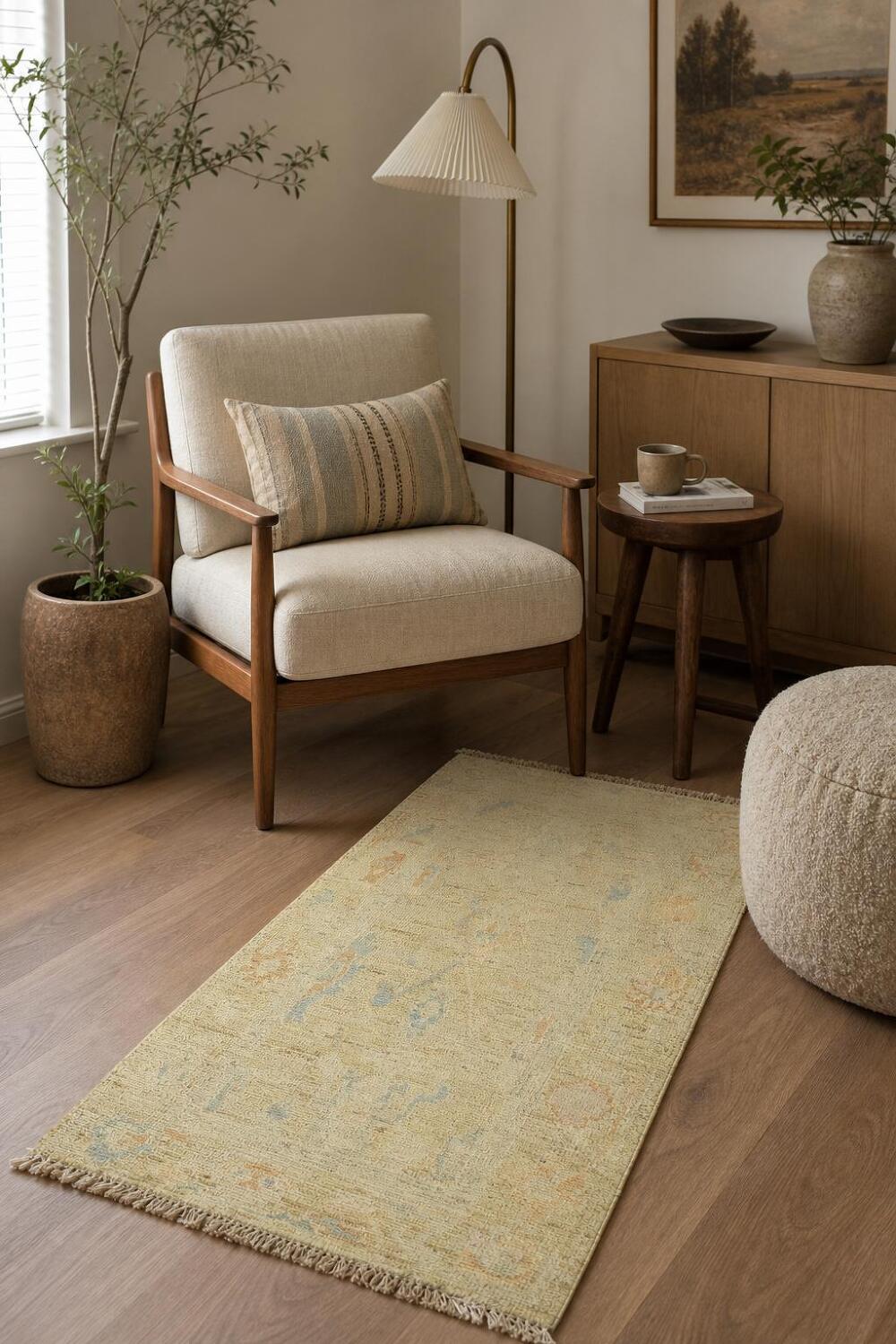 Oushak Vegetable Dye Oriental Accent Rug 2x4