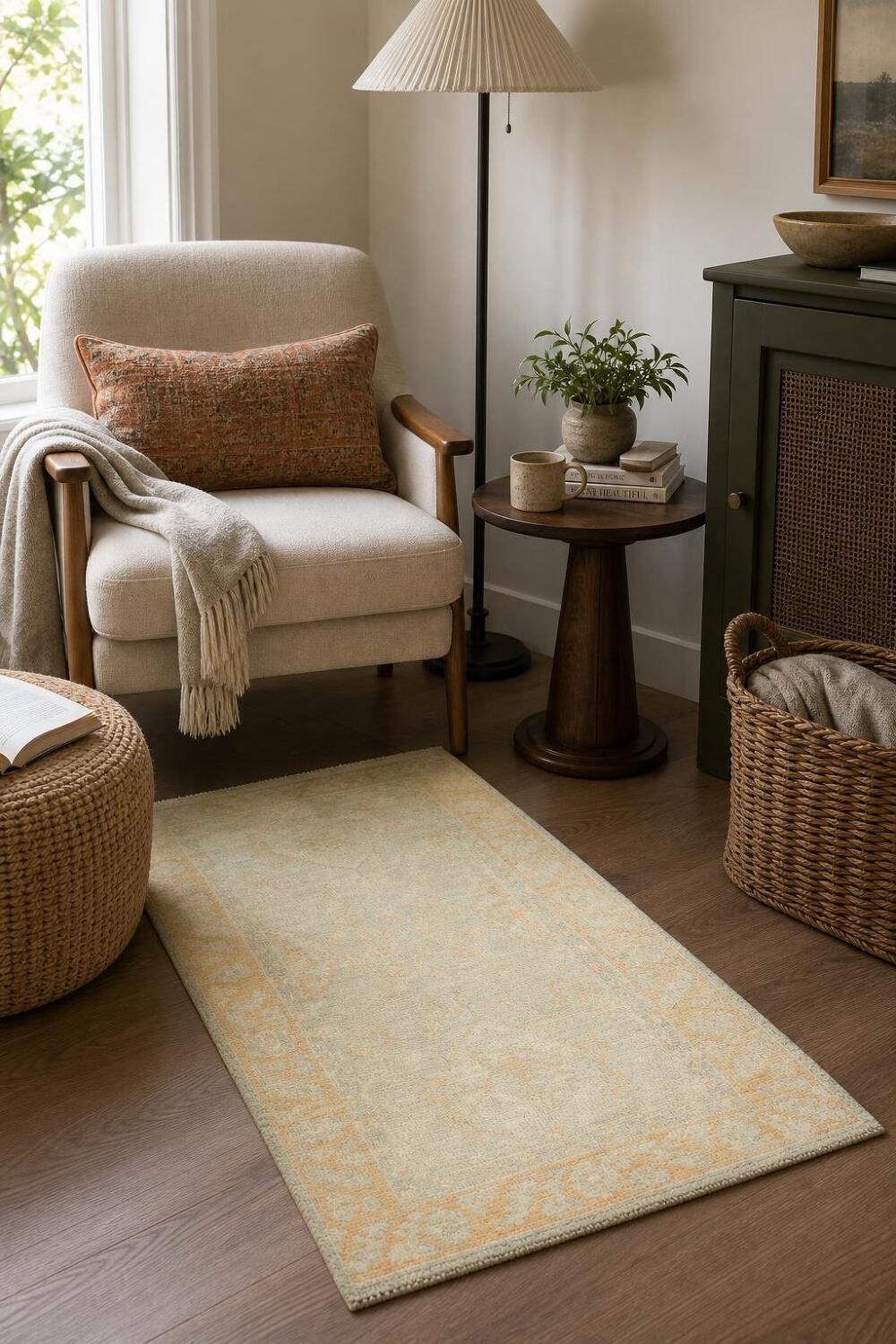 Vegetable Dye Oushak Oriental Accent Rug 2x4