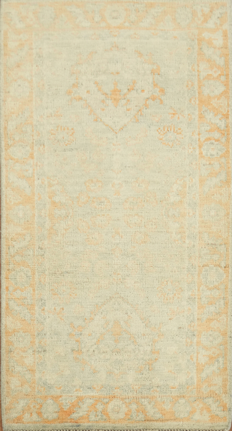Muted Oushak Vegetable Dye Turkish Accent Rug 2x4
