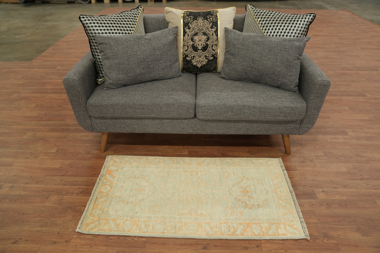 Muted Oushak Vegetable Dye Turkish Accent Rug 2x4