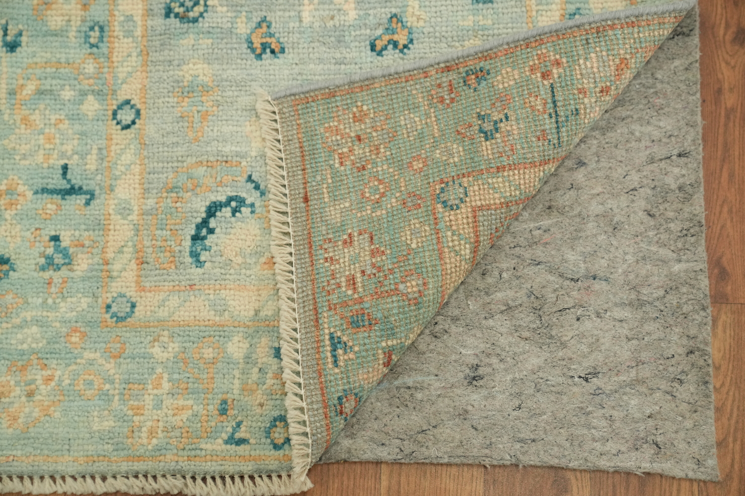 Vegetable Dye Oushak Blue Turkish Accent Rug 2x4