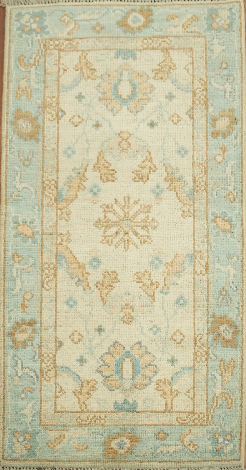 Vegetable Dye Oushak Turkish Accent Rug 2x4