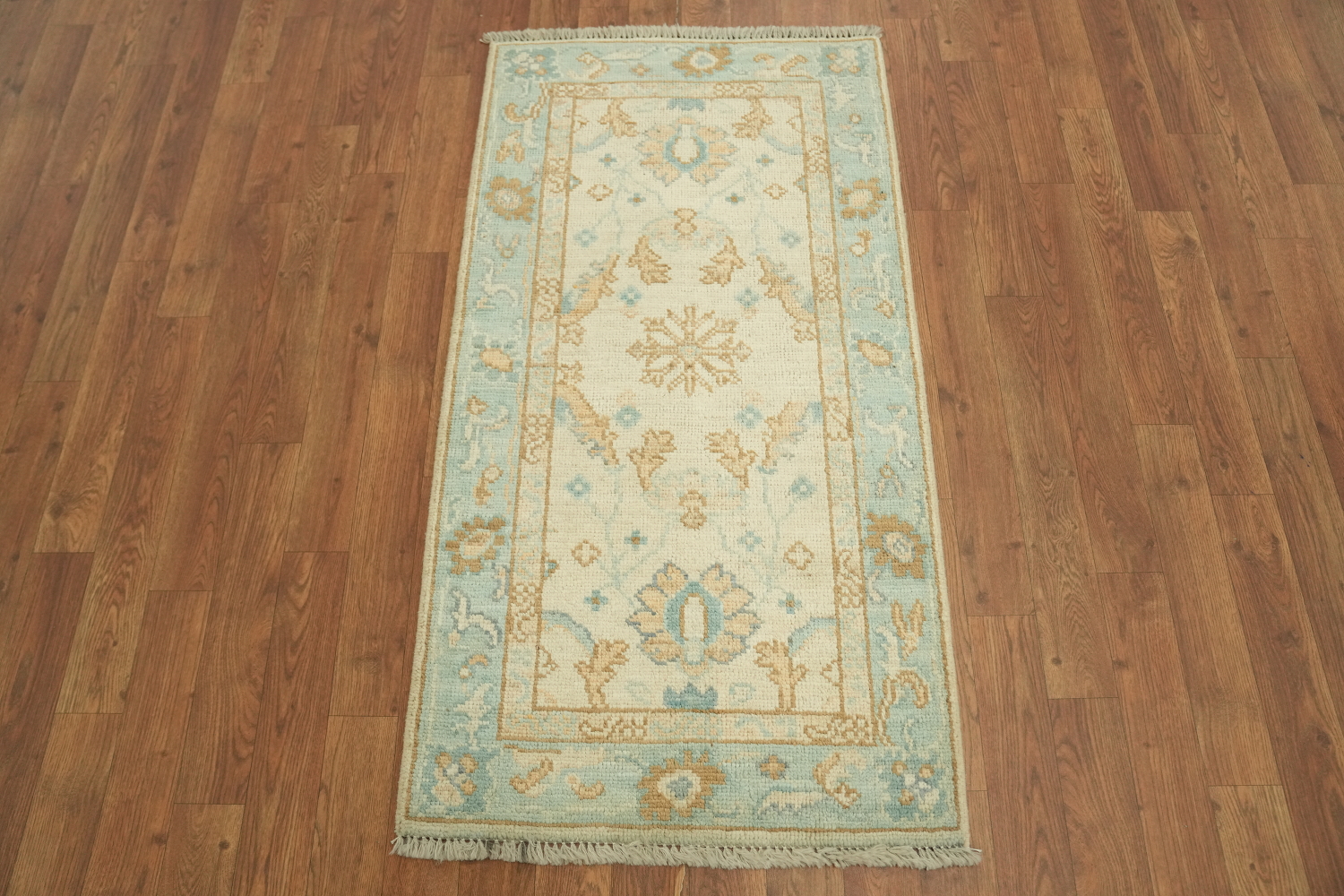 Vegetable Dye Oushak Turkish Accent Rug 2x4