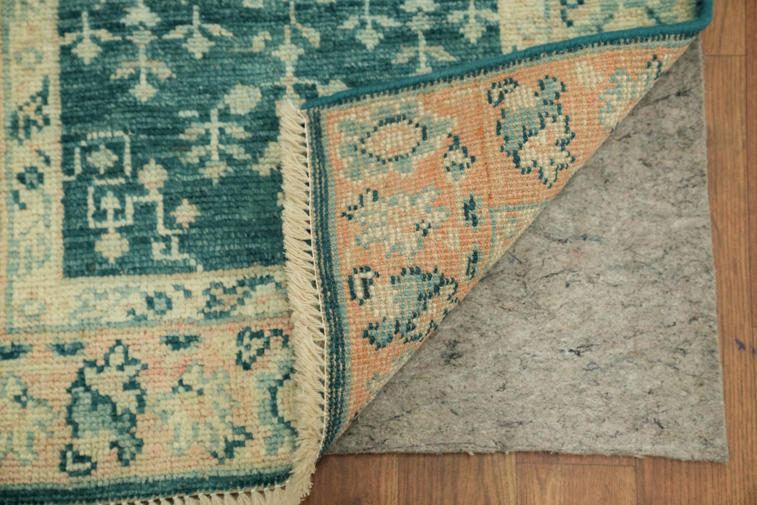 Green Oushak Vegetable Dye Turkish Accent Rug 2x4