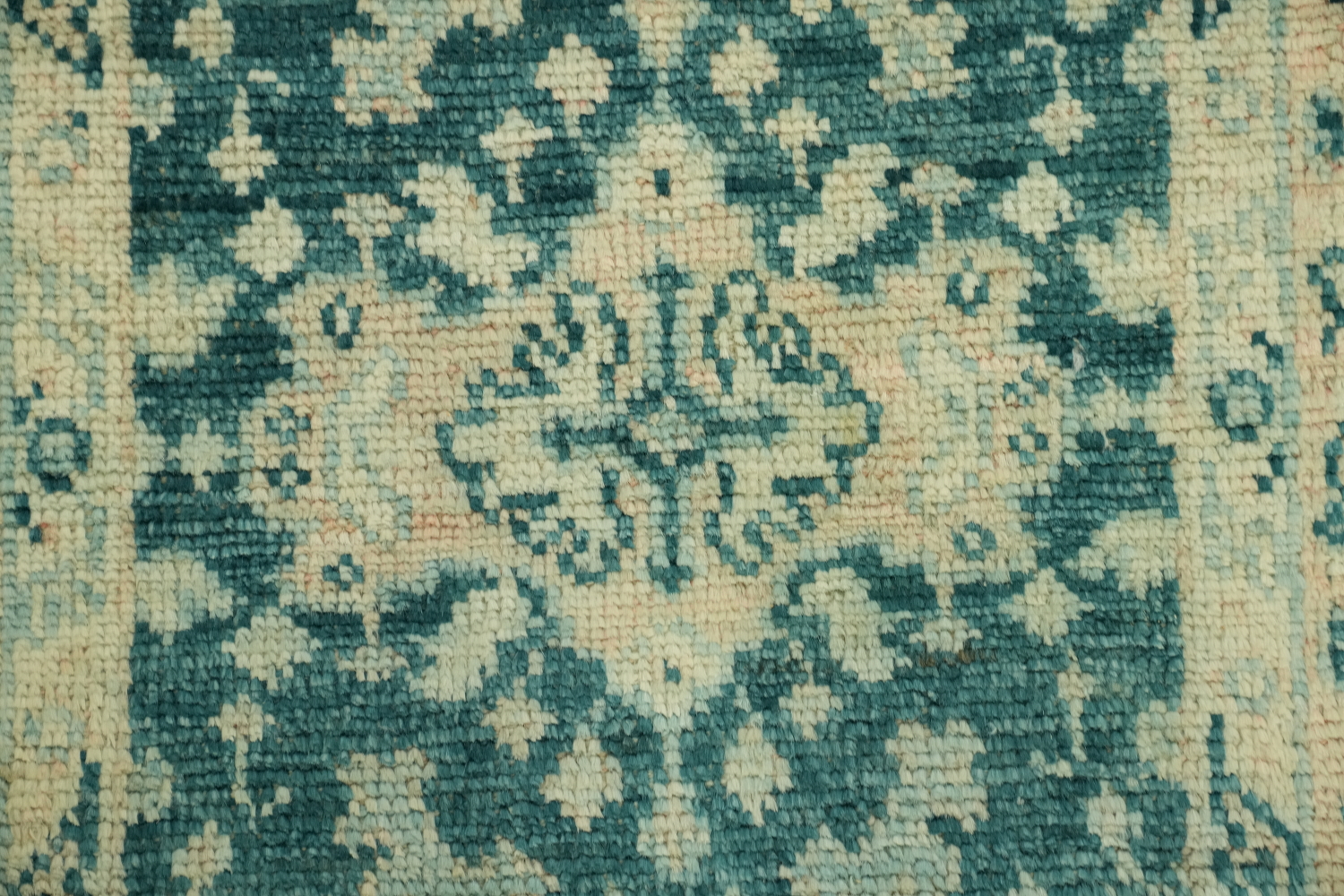 Green Oushak Vegetable Dye Turkish Accent Rug 2x4