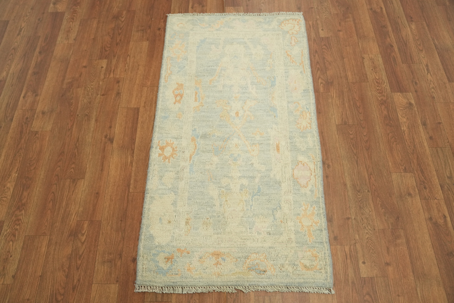 Vegetable Dye Oushak Turkish Foyer Rug 2x4