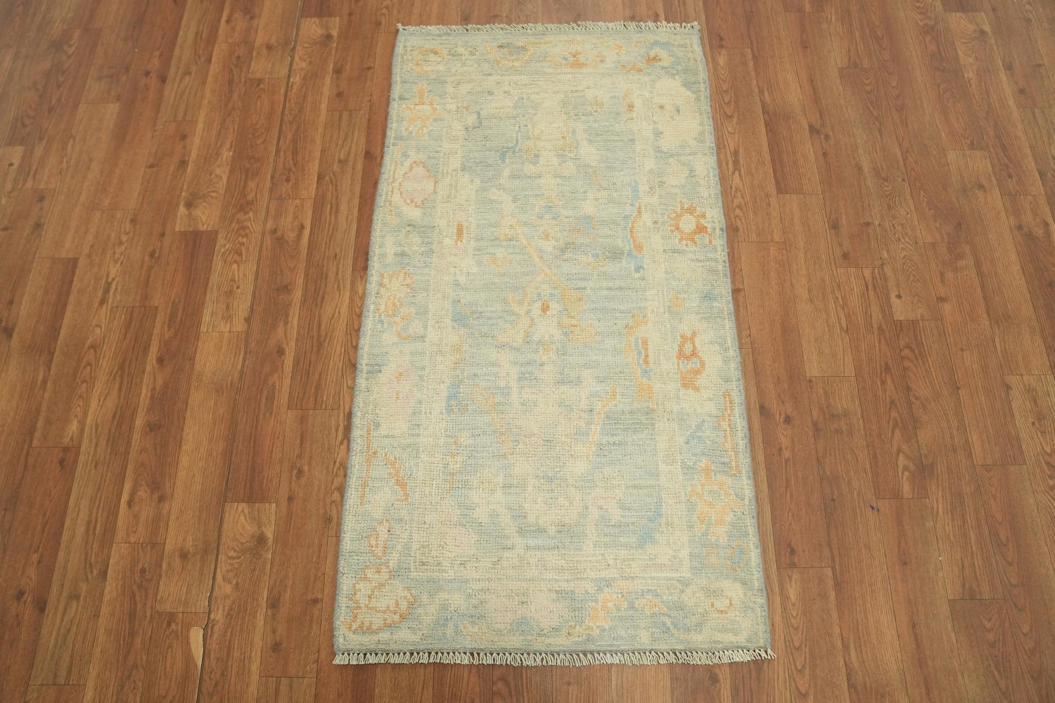 Vegetable Dye Oushak Turkish Foyer Rug 2x4