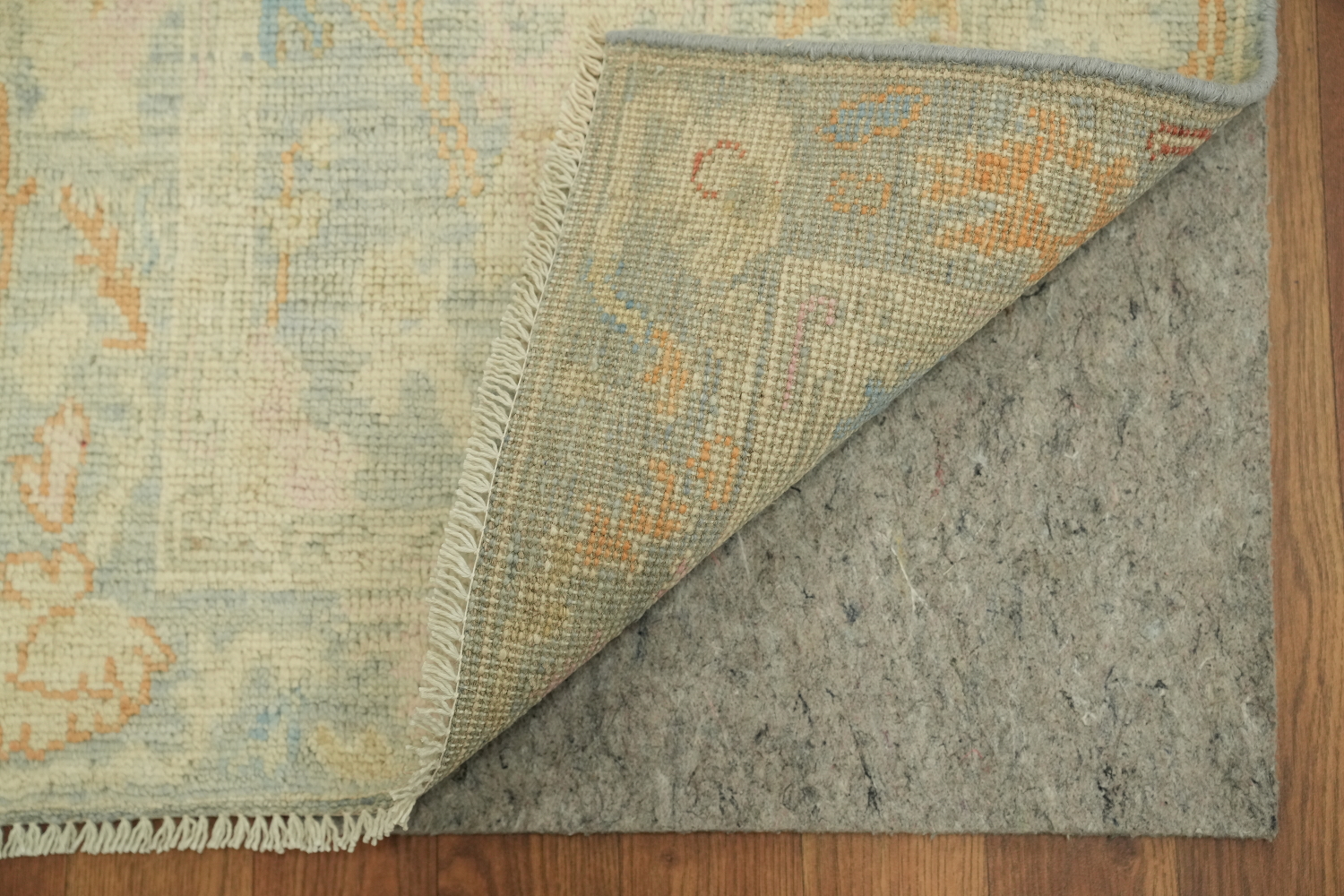 Vegetable Dye Oushak Turkish Foyer Rug 2x4