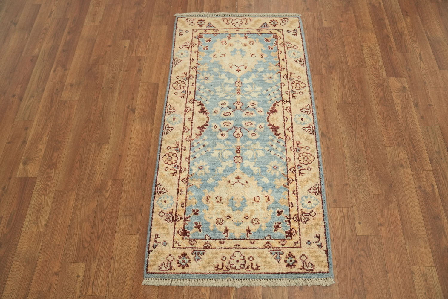Turkish Oushak Vegetable Dye Foyer Rug 2x4