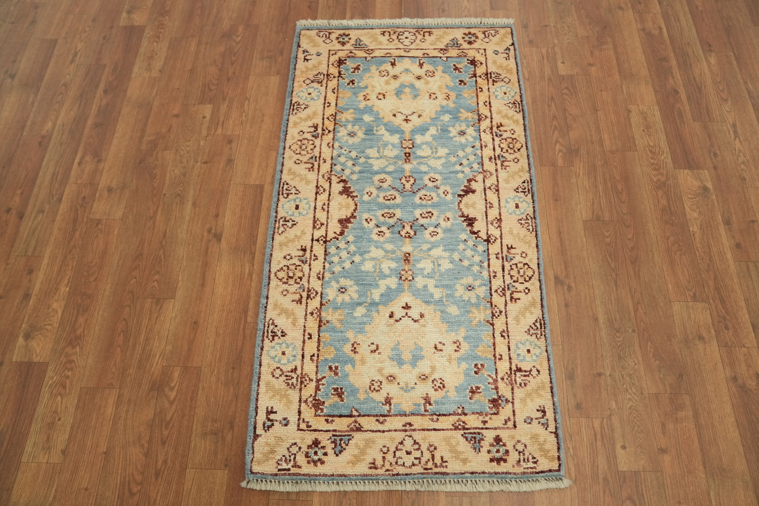 Turkish Oushak Vegetable Dye Foyer Rug 2x4