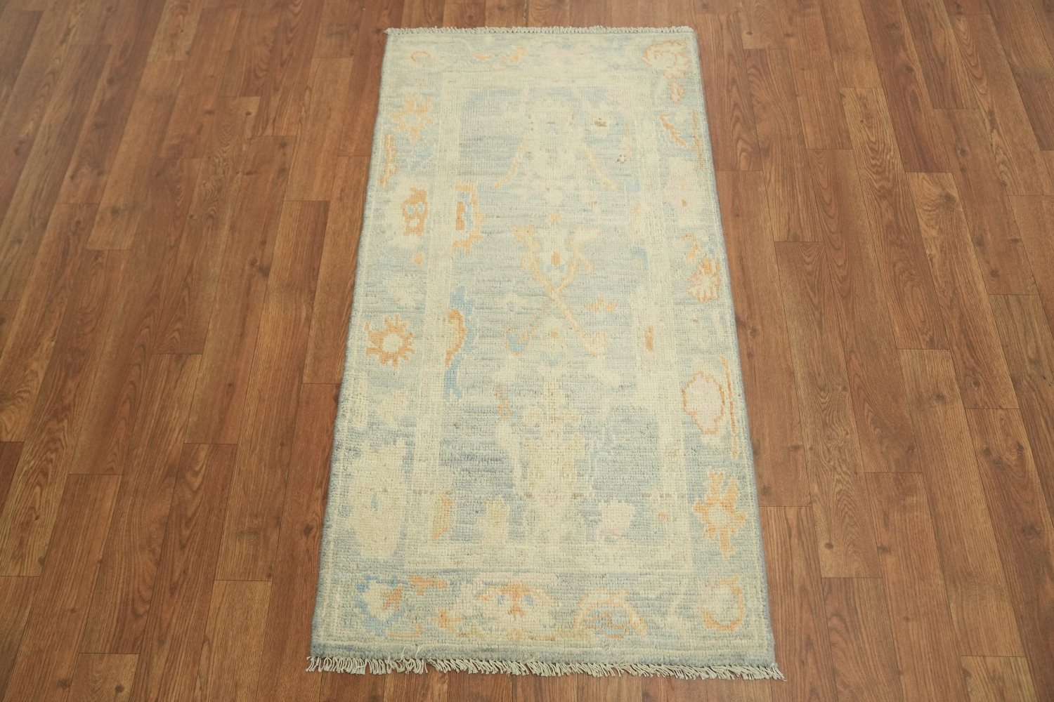 Vegetable Dye Oushak Turkish Accent Rug 2x4