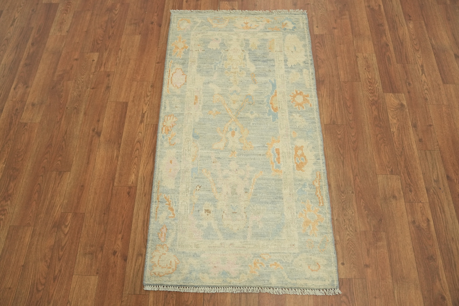 Vegetable Dye Oushak Turkish Accent Rug 2x4