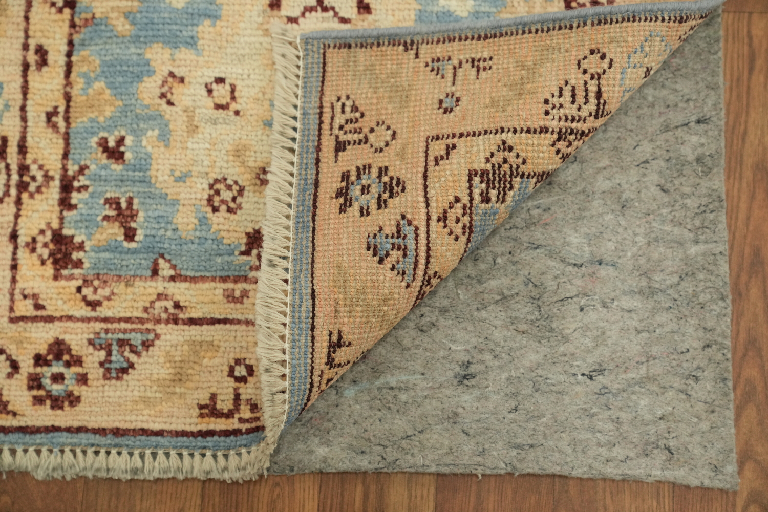 Blue Oushak Vegetable Dye Turkish Rug 2x4