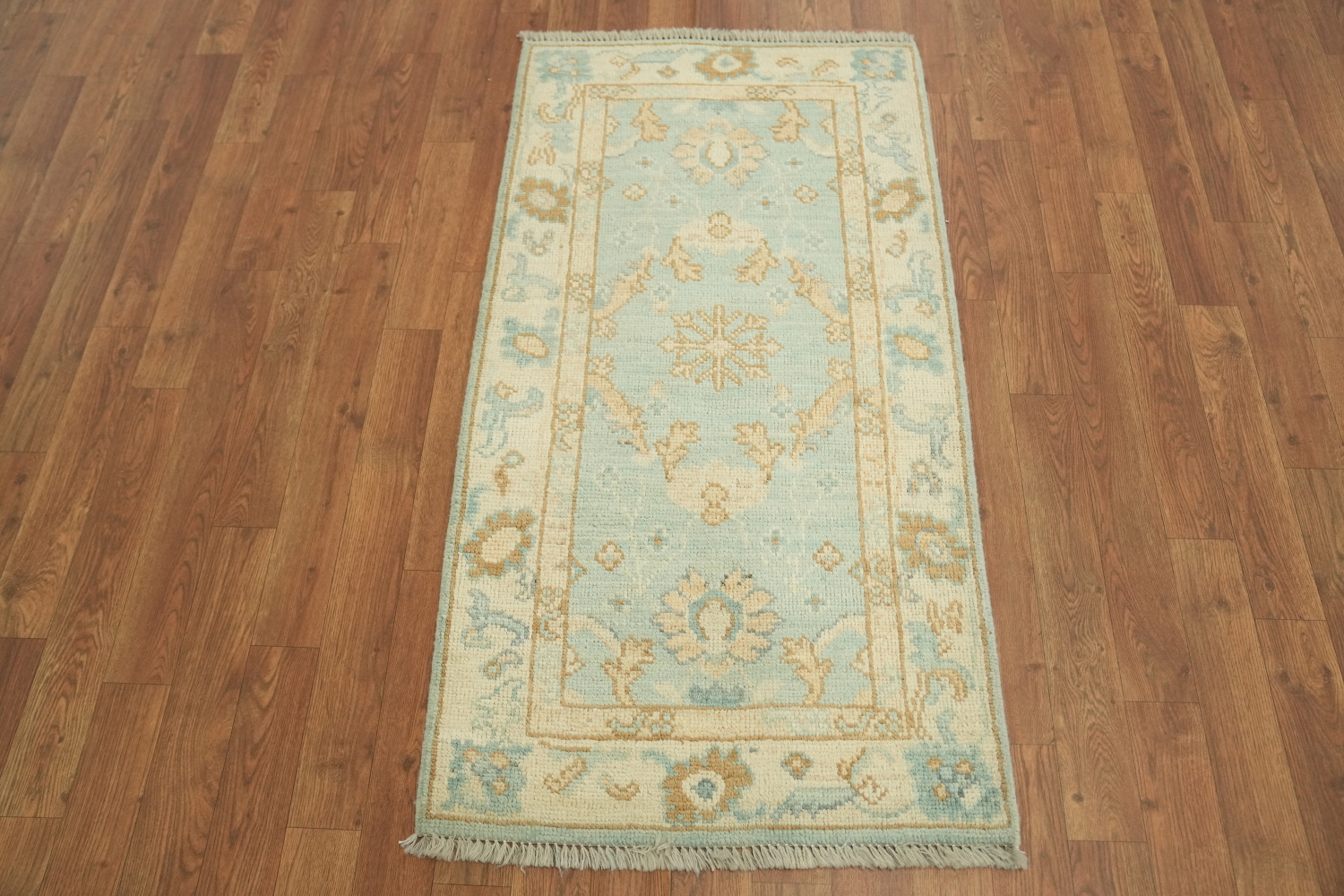 Turkish Oushak Vegetable Dye Foyer Rug 2x4