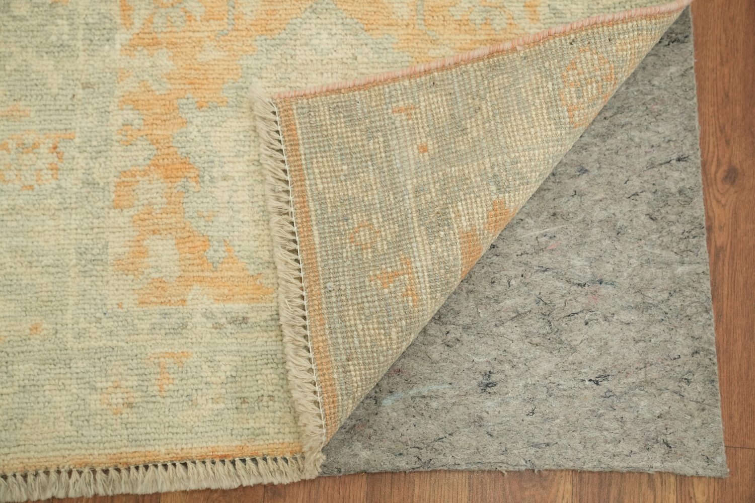 Orange Oushak Vegetable Dye Turkish Rug 2x4