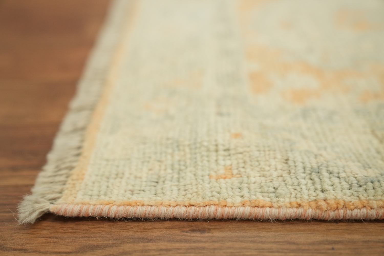 Orange Oushak Vegetable Dye Turkish Rug 2x4