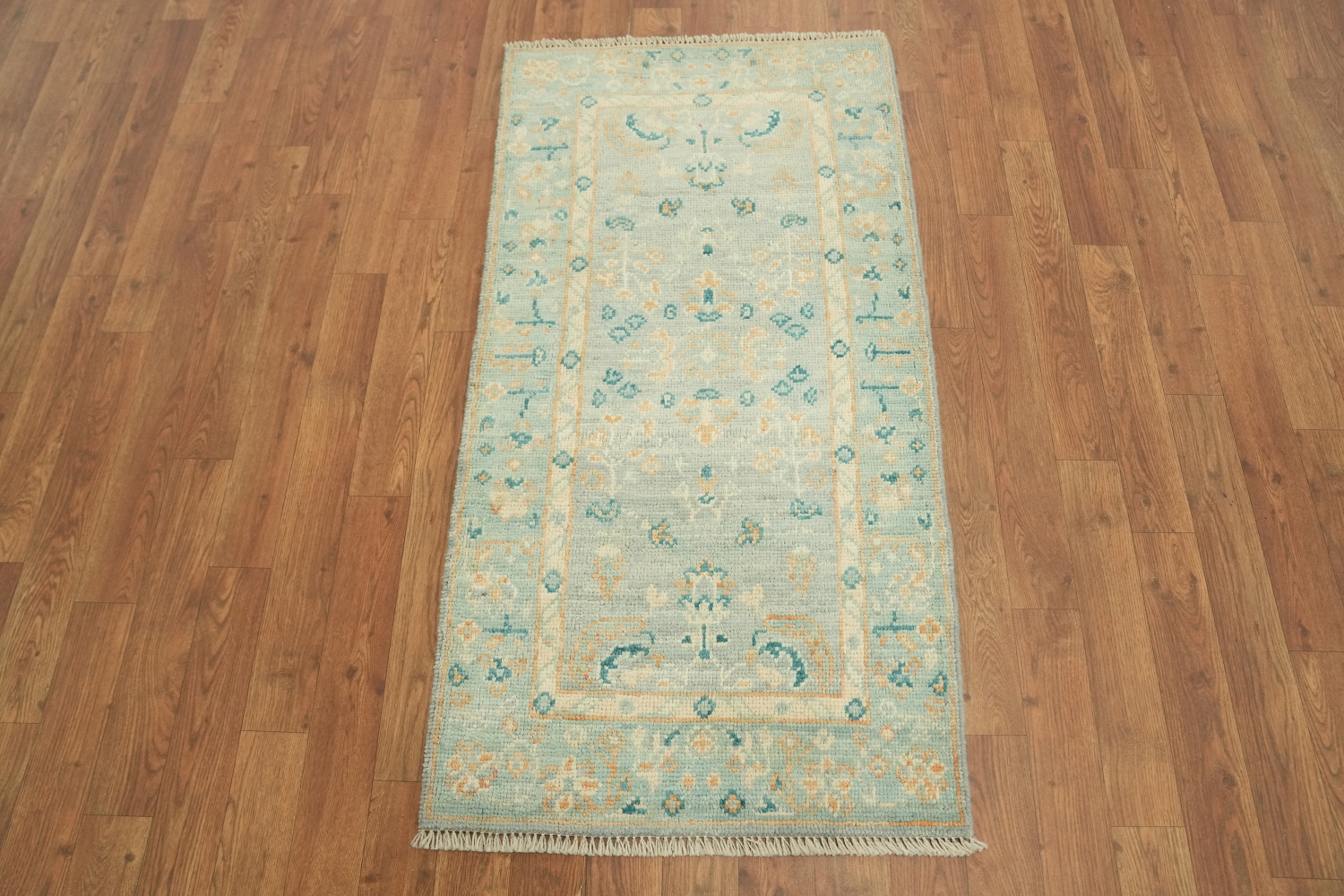 Vegetable Dye Oushak Turkish Foyer Rug 2x4