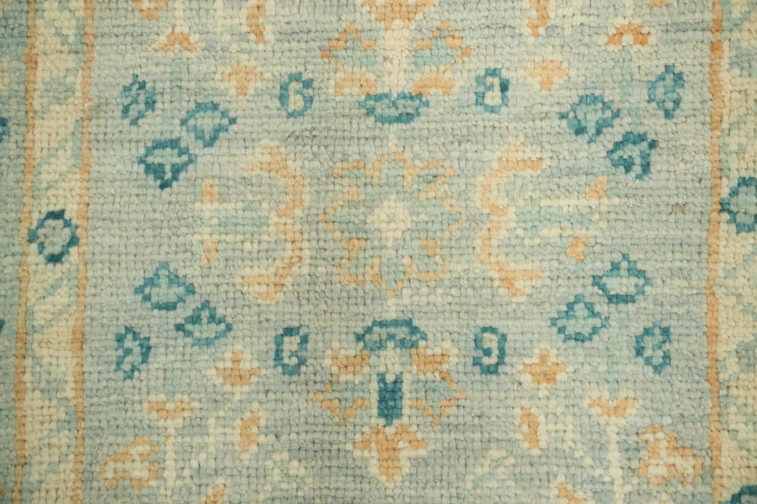 Vegetable Dye Oushak Turkish Foyer Rug 2x4