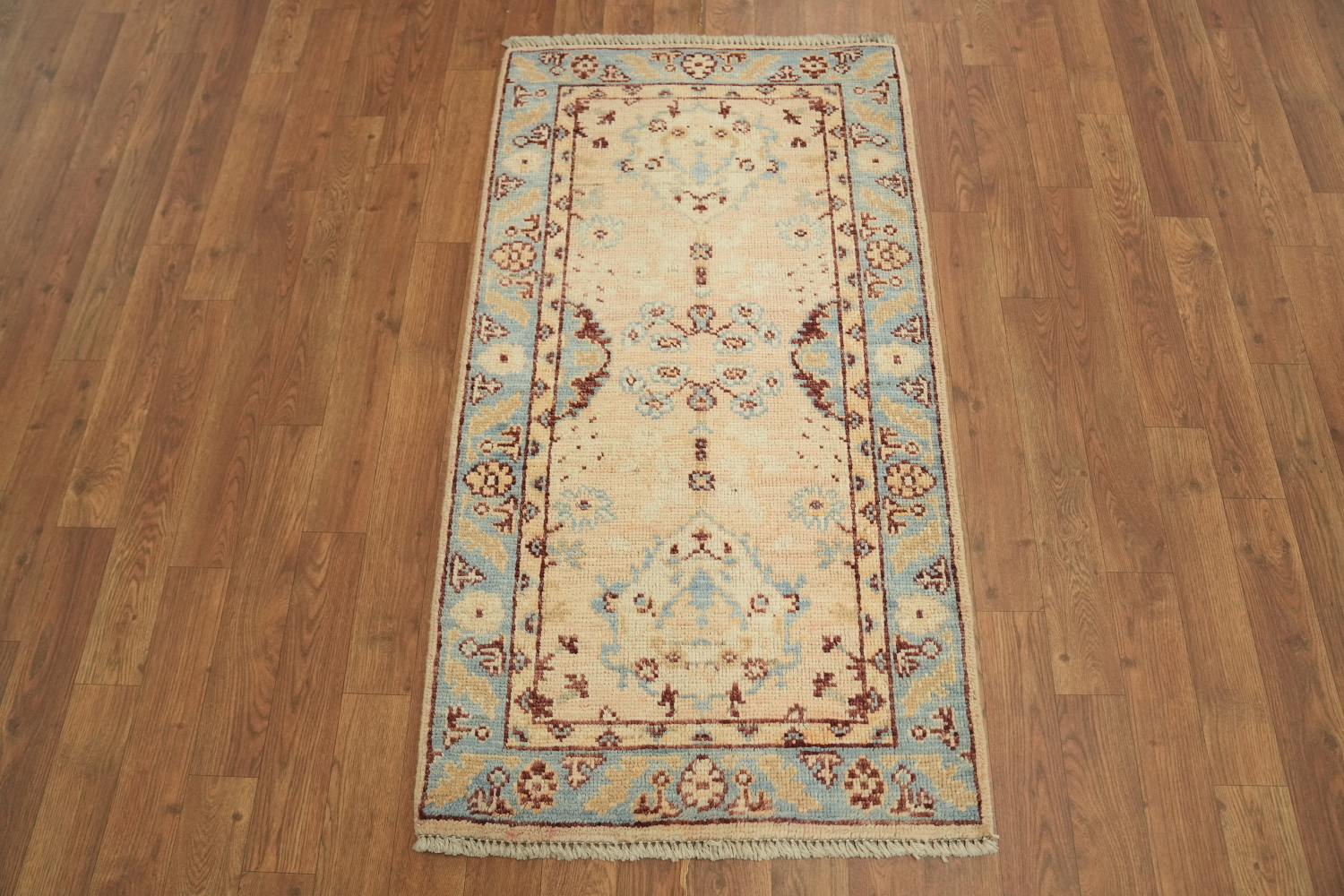 Vegetable Dye Oushak Turkish Accent Rug 2x4