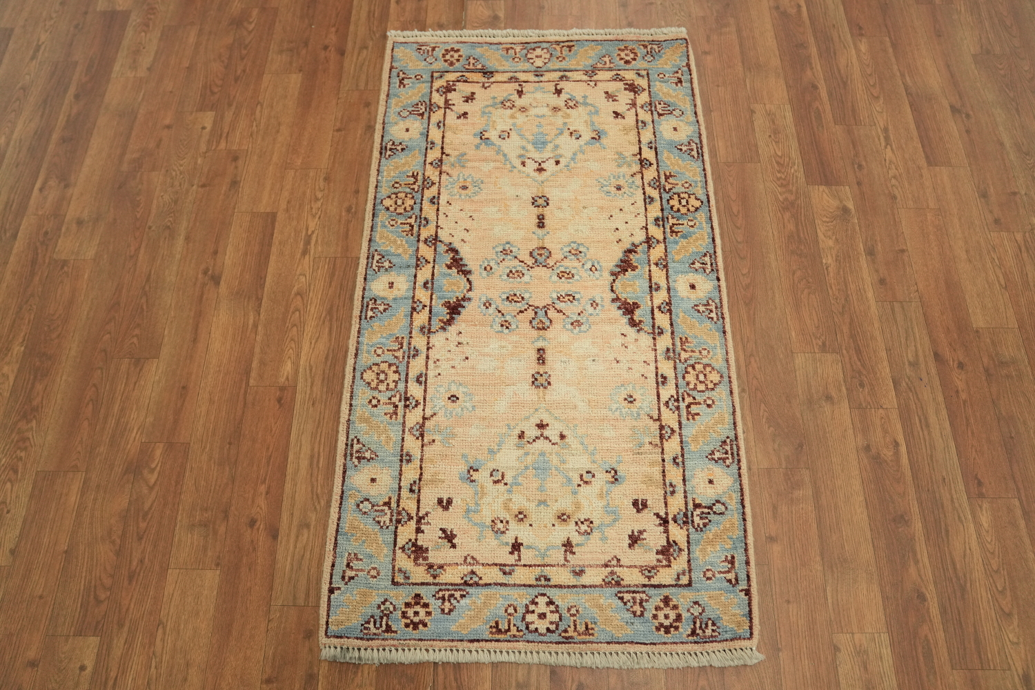 Vegetable Dye Oushak Turkish Accent Rug 2x4