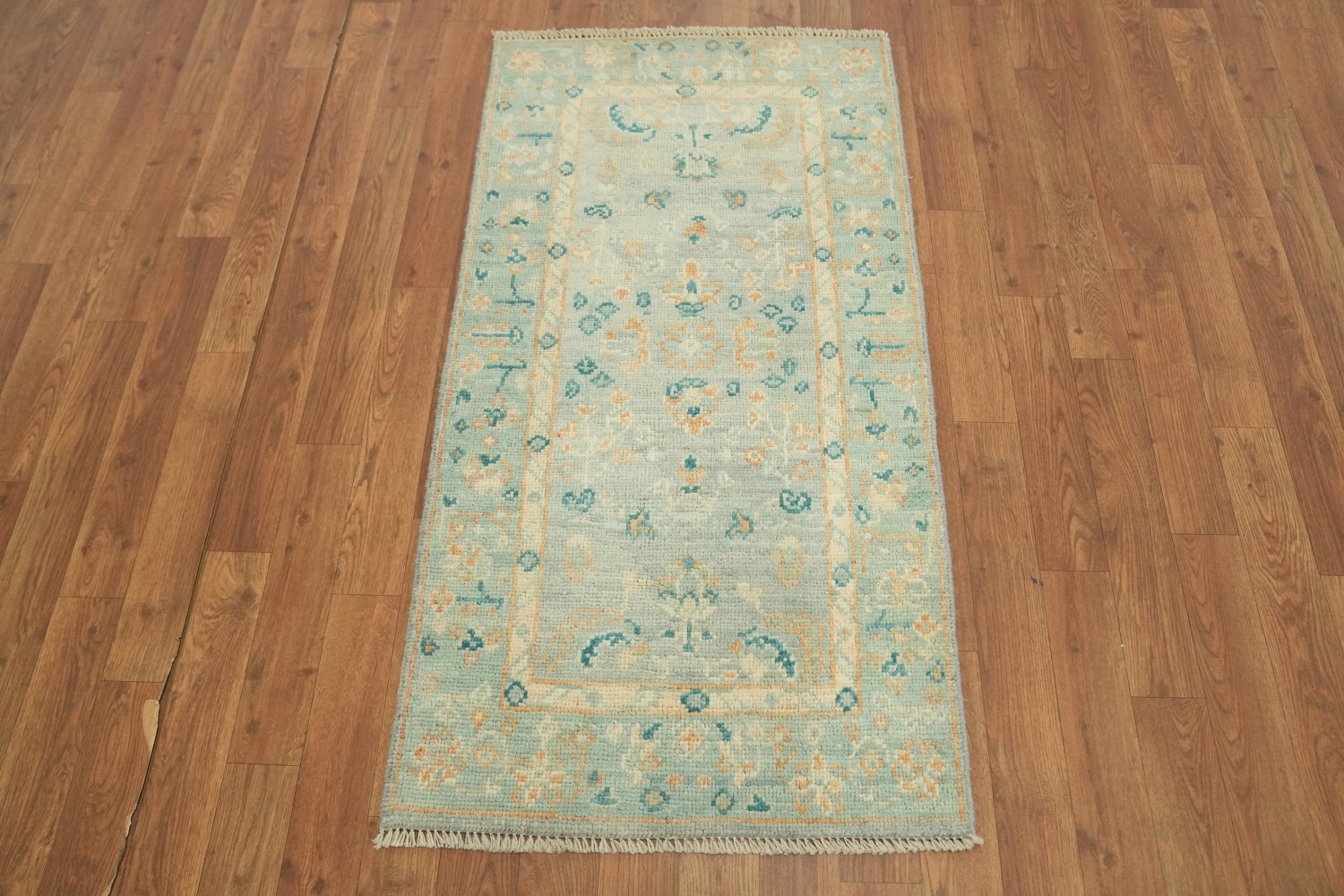 Vegetable Dye Wool Oushak Turkish Accent Rug 2x4