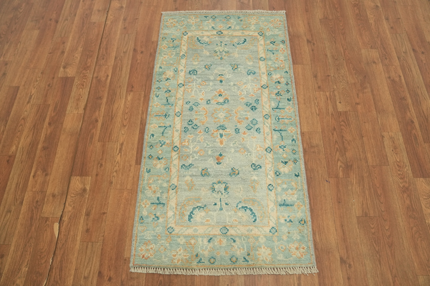 Vegetable Dye Wool Oushak Turkish Accent Rug 2x4