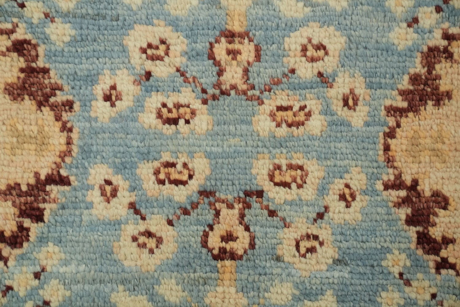 Vegetable Dye Oushak Blue Turkish Foyer Rug 2x4