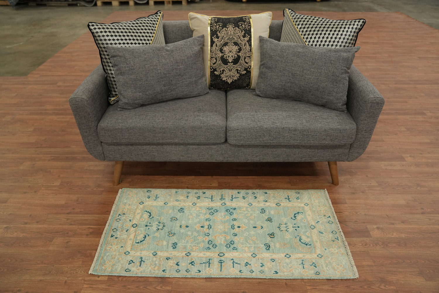 Handmade Oushak Vegetable Dye Accent Rug 2x4