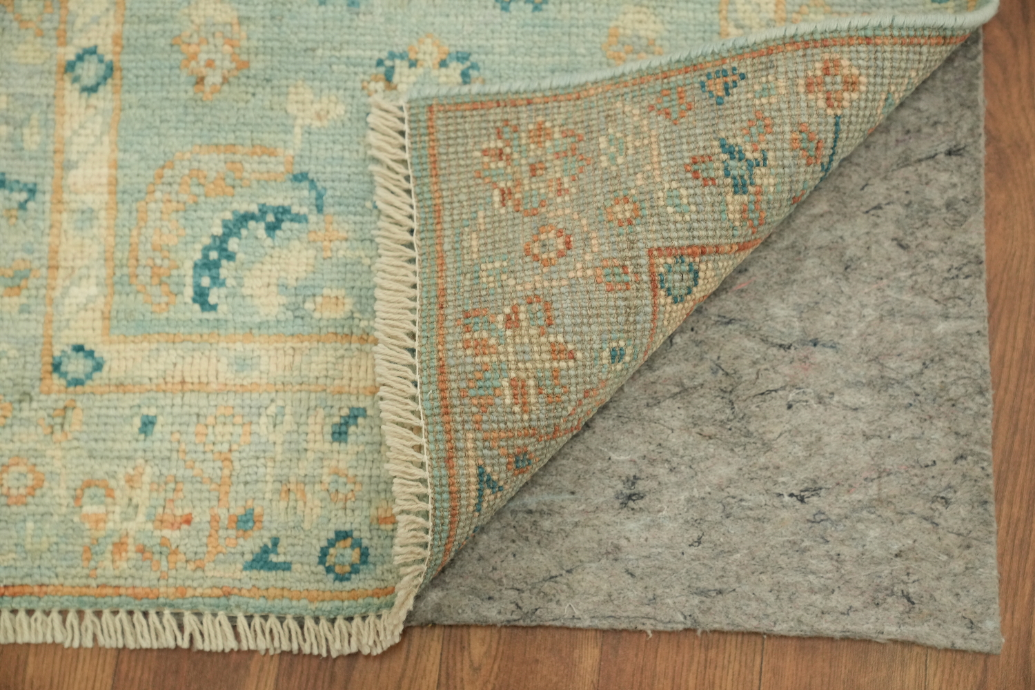 Light Blue Oushak Vegetable Dye Turkish Rug 2x4