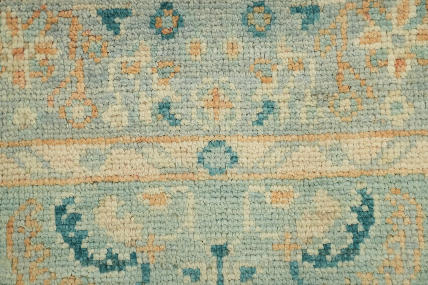 Light Blue Oushak Vegetable Dye Turkish Rug 2x4