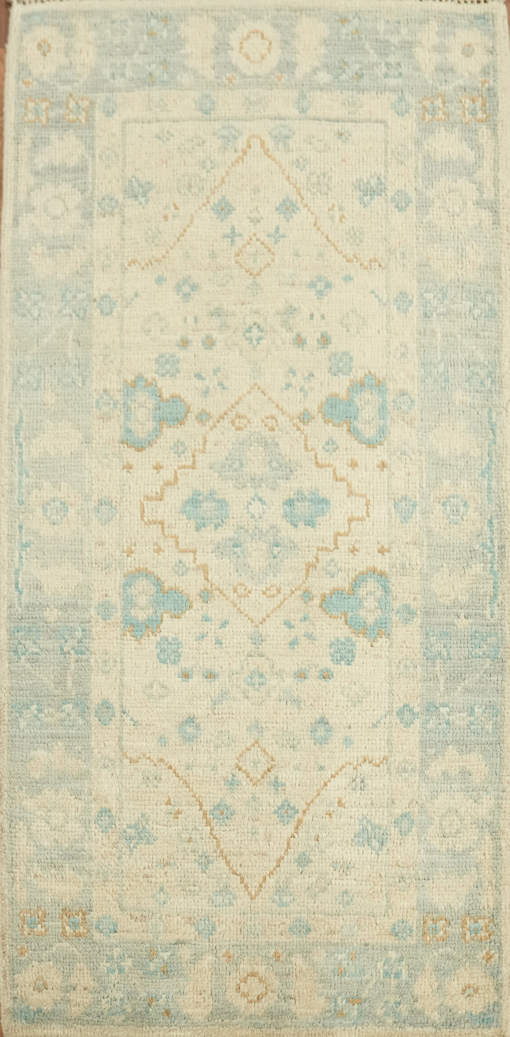 Vegetable Dye Oushak Turkish Accent Rug 2x4