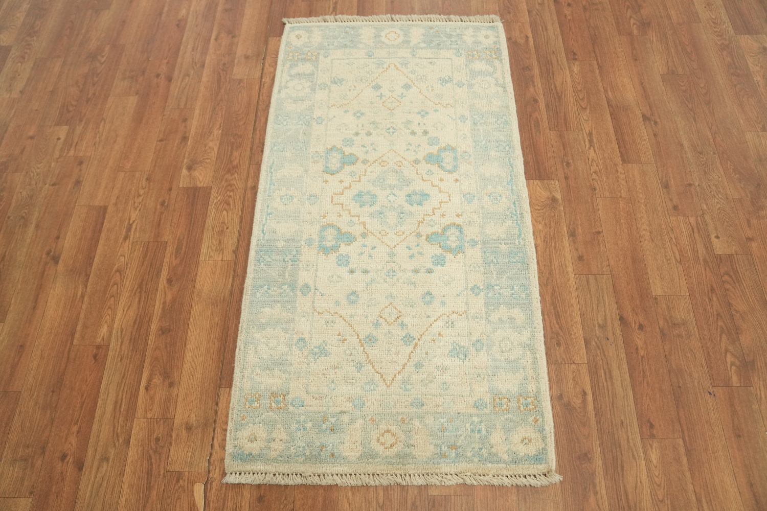 Vegetable Dye Oushak Turkish Accent Rug 2x4