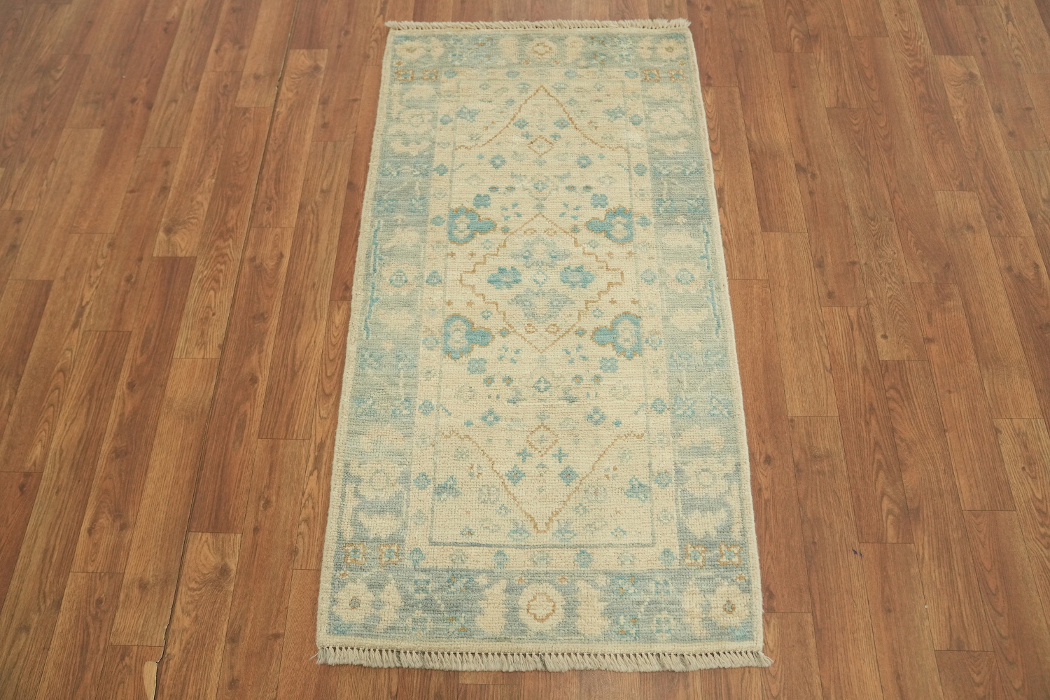 Vegetable Dye Oushak Turkish Accent Rug 2x4