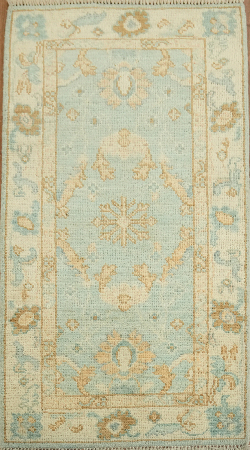 Handmade Oushak Vegetable Dye Foyer Rug 2x4