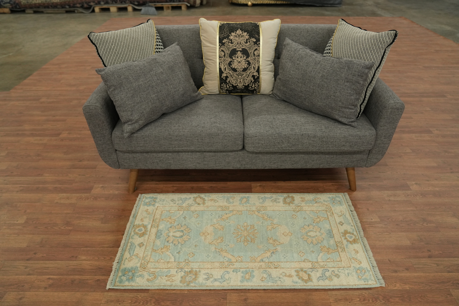 Vegetable Dye Oushak Oriental Foyer Rug 2x4