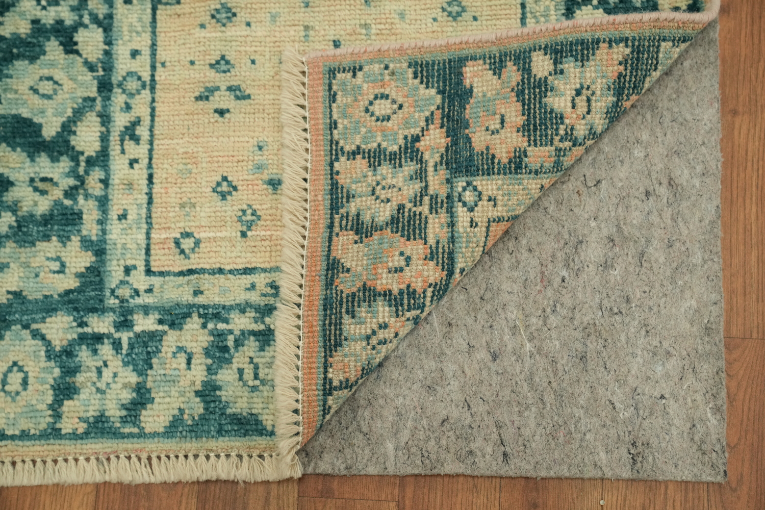 Elegant Teal and Beige Persian Design Accent Foyer Rug 2x4 ft