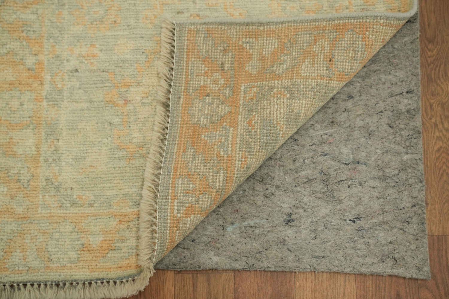 Artistic Boho Beige Turkish Oushak Rug with Soft Contrasting Border Patterns 2x4 ft