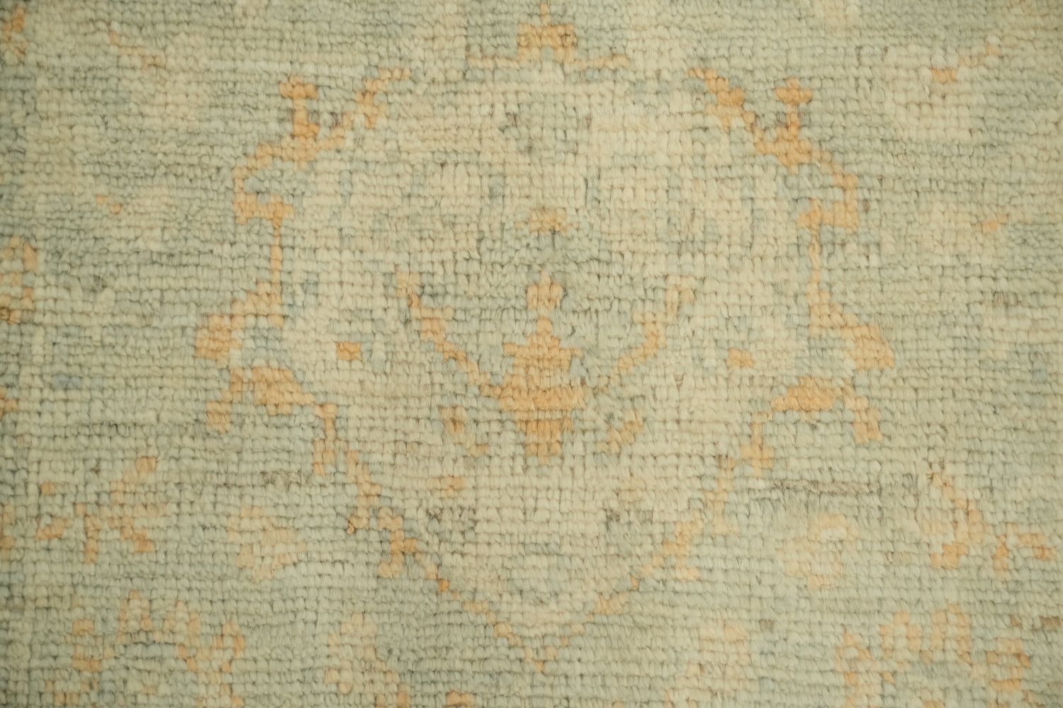 Artistic Boho Beige Turkish Oushak Rug with Soft Contrasting Border Patterns 2x4 ft