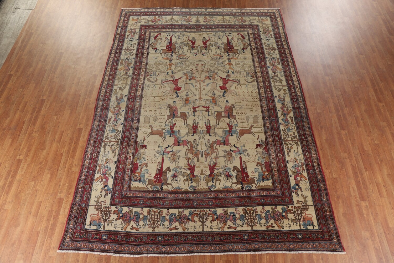 Pre-1900 Antique Kerman Lavar Large Persian Area Rug 10x14