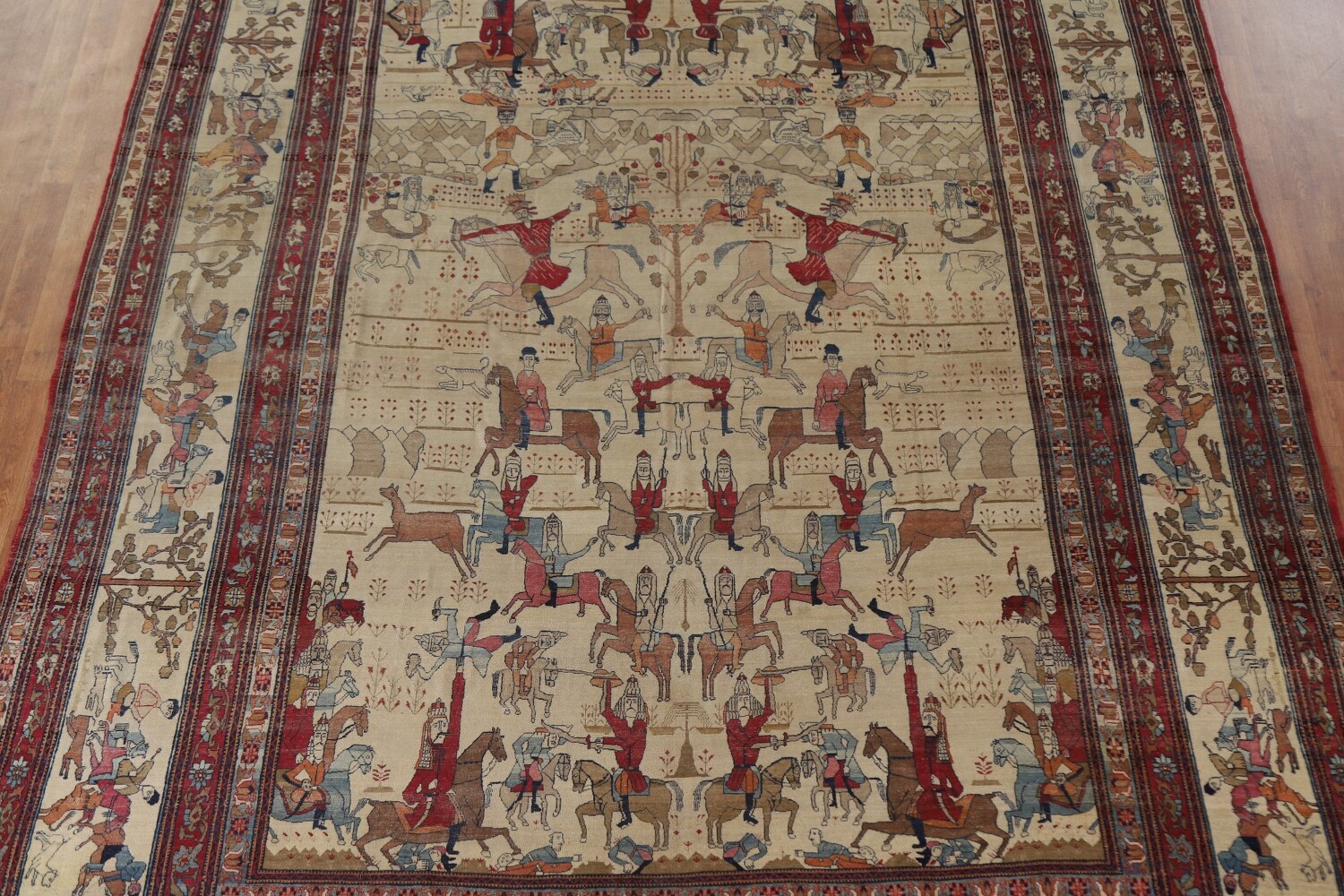 Pre-1900 Antique Kerman Lavar Large Persian Area Rug 10x14